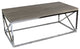 Elegantly Charmed Metallic Cocktail Table, Brown And Silver