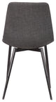 Monte Contemporary Dining Chair in Charcoal Faux Leather With Black Metal Legs