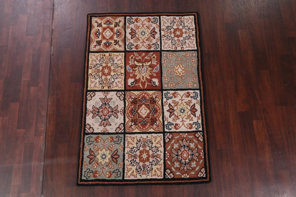 Patchwork Hand-tufted Agra 100% Wool Oushak Oriental Area Rug, 4x6'