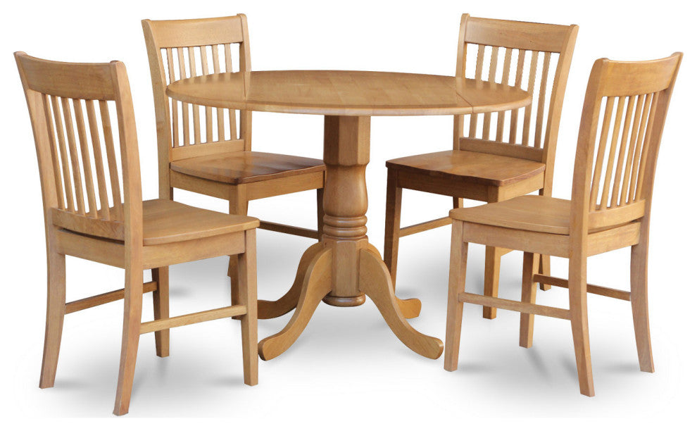 5 Pc Small Kitchen Table Set -Round Table And 4 Dining Chairs