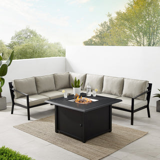 Clark 5Pc Outdoor Sectional Set With Fire Table