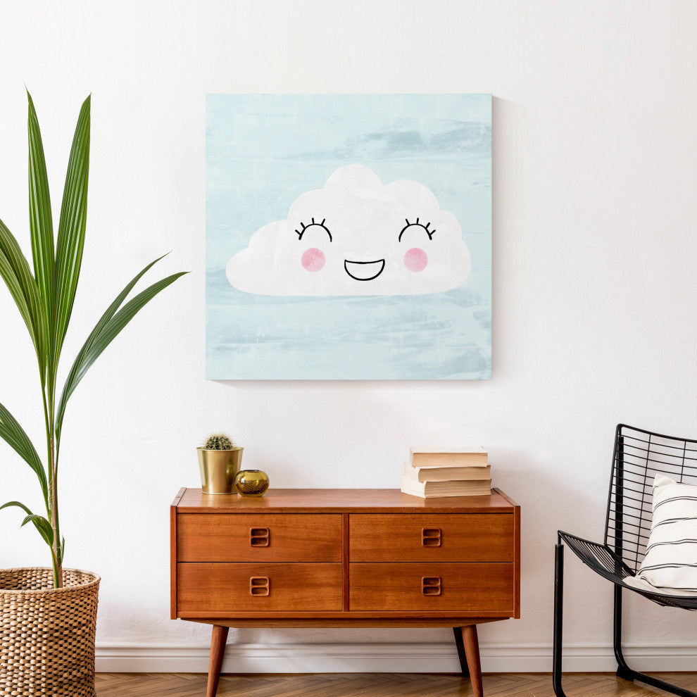 Happy Cloud In Blue Sky 24x24 Canvas Wall Art