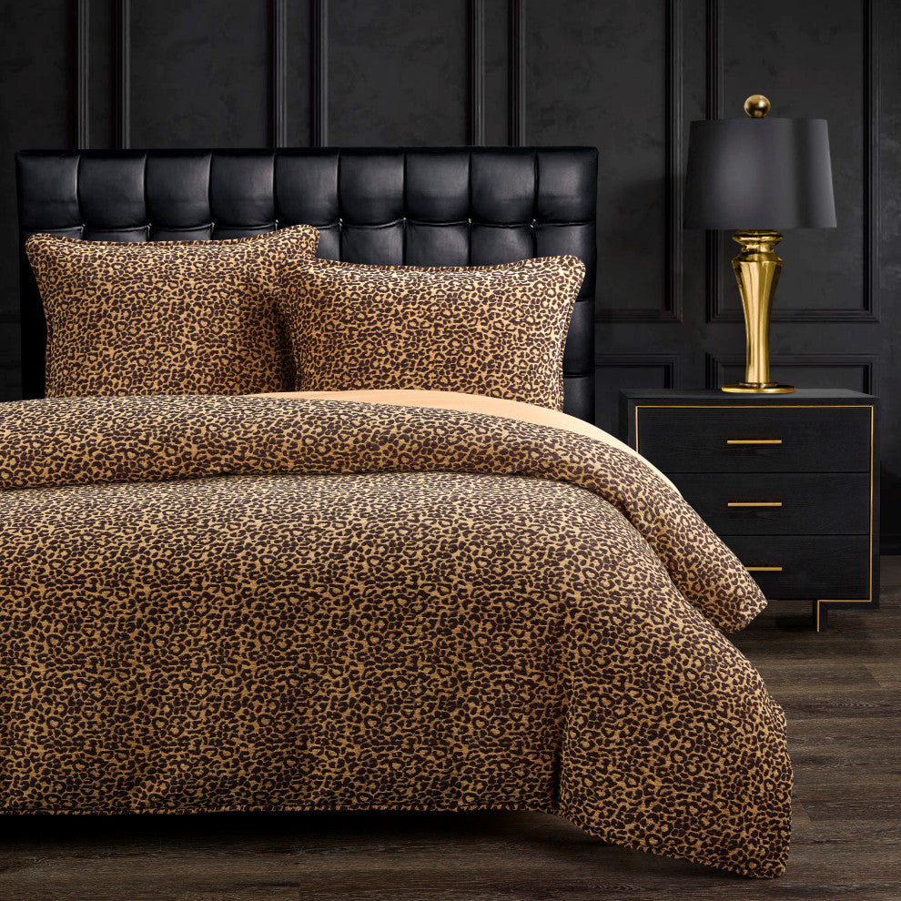 3 Piece Adrienne Comforter Set, Queen Gold