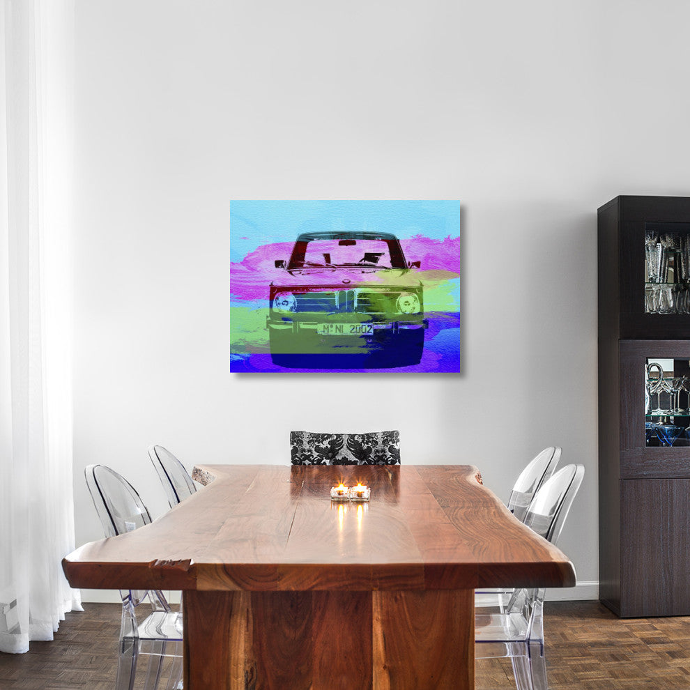 "BMW 2002 Front Watercolor 1" Fine Art Print
