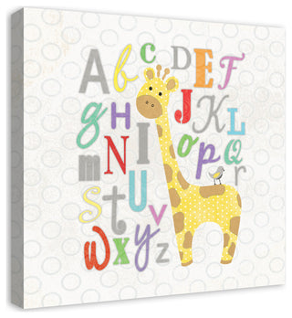 Alphabet Giraffe 24x24 Canvas Wall Art