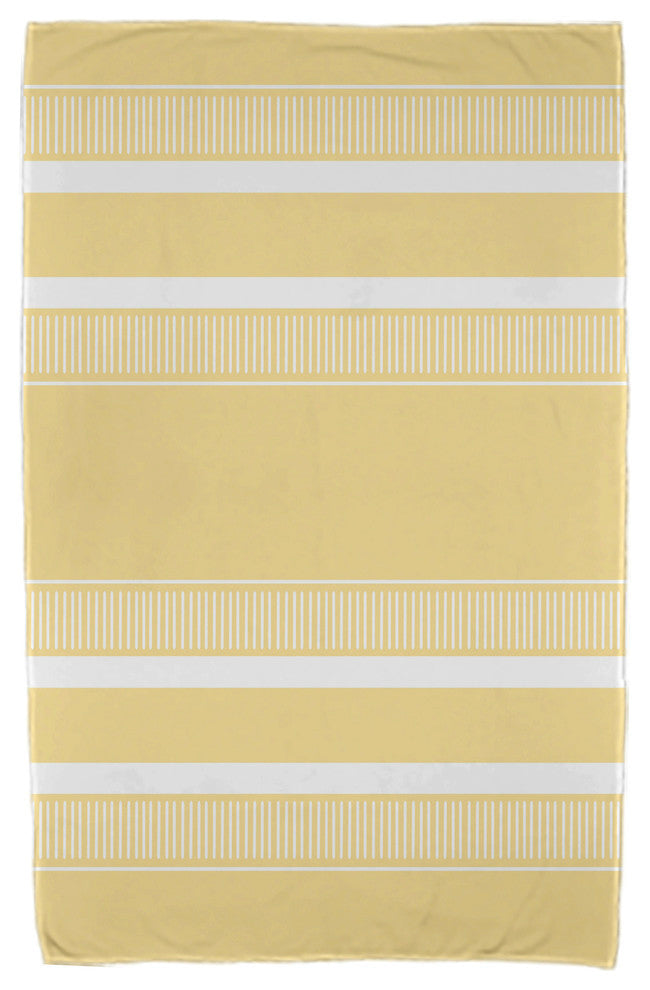 30x60" Dashing Stripe, Stripe Print Beach Towel, Yellow