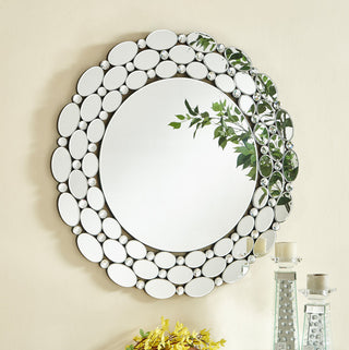 Sparkle 35" Contemporary Round Mirror, Clear