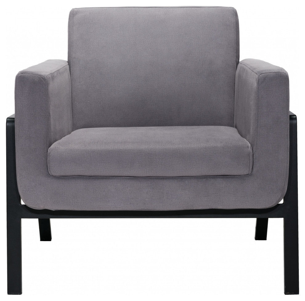Gray and Black Accent Armchair