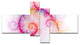 Beautiful Pink Fractal Pattern, Abstract Wall Art Canvas, 60"x32", 4 panels