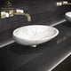Marble Vessel Bathroom Sink, White