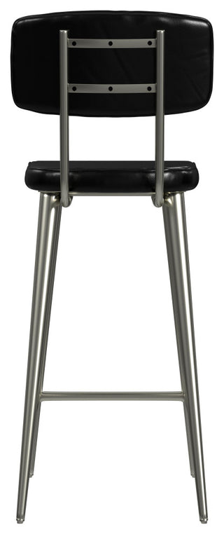 Saddle Leather Rectangular 26" Counter Stool, Black