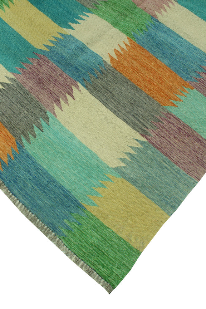 Winchester Kilim Inez Turquoise/Purple Rug, 4'10x6'5