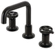 KS142RKXMB Widespread Bathroom Faucet With Push Pop-Up, Matte Black