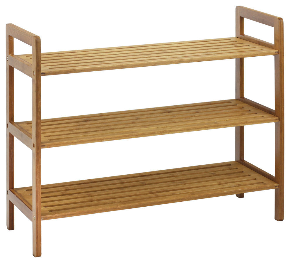 Oceanstar 3-Tier Bamboo Shoe Rack, Natural