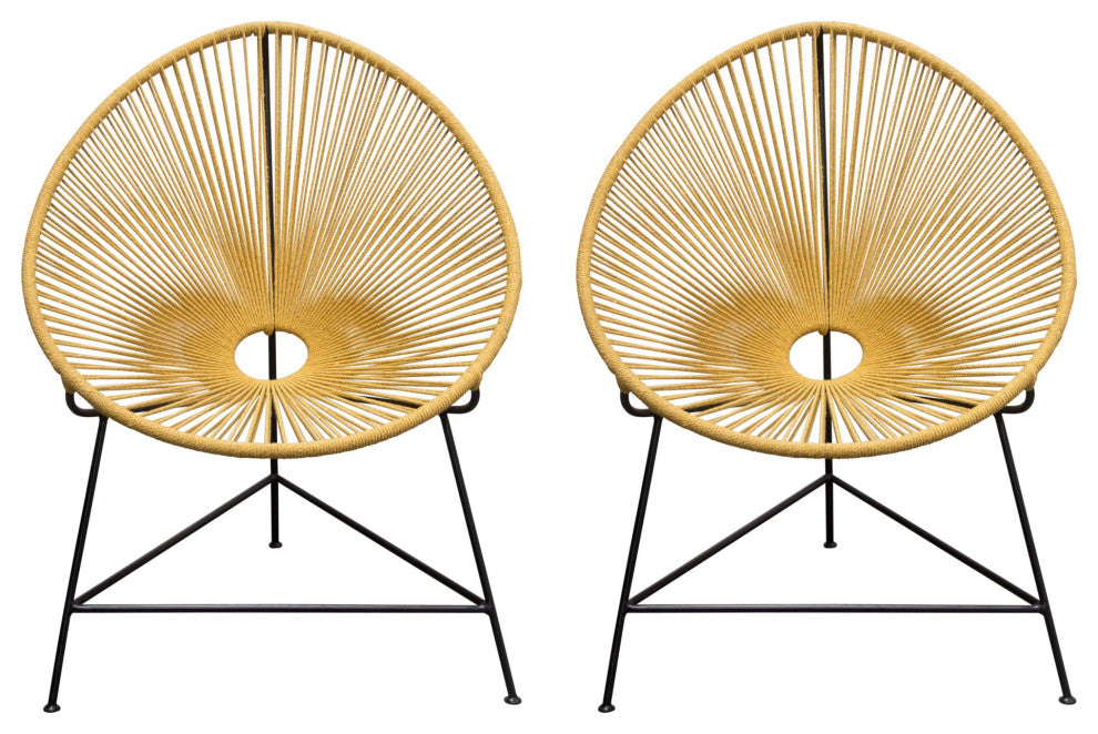 Sativa 2 Accent Chairs, Orange Rope