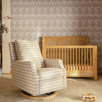 Crewe Recliner and Swivel Glider, Tan Gingham