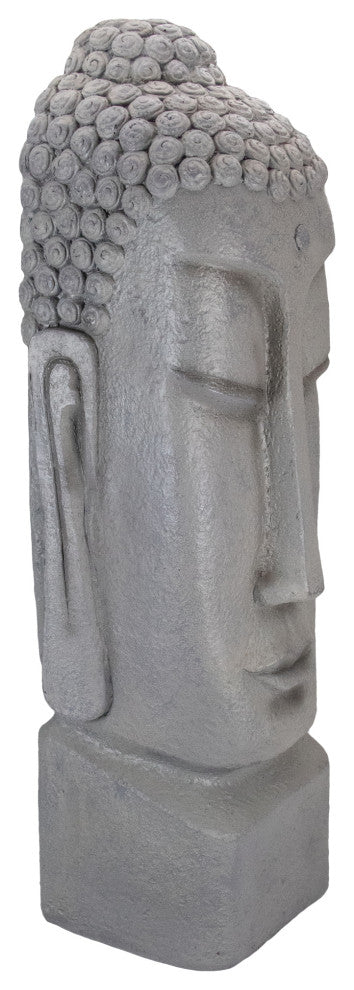 23.25" Large Buddha Head Outdoor Garden Statue