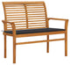 Vidaxl Garden Bench With Anthracite Cushion 44.1" Solid Teak Wood