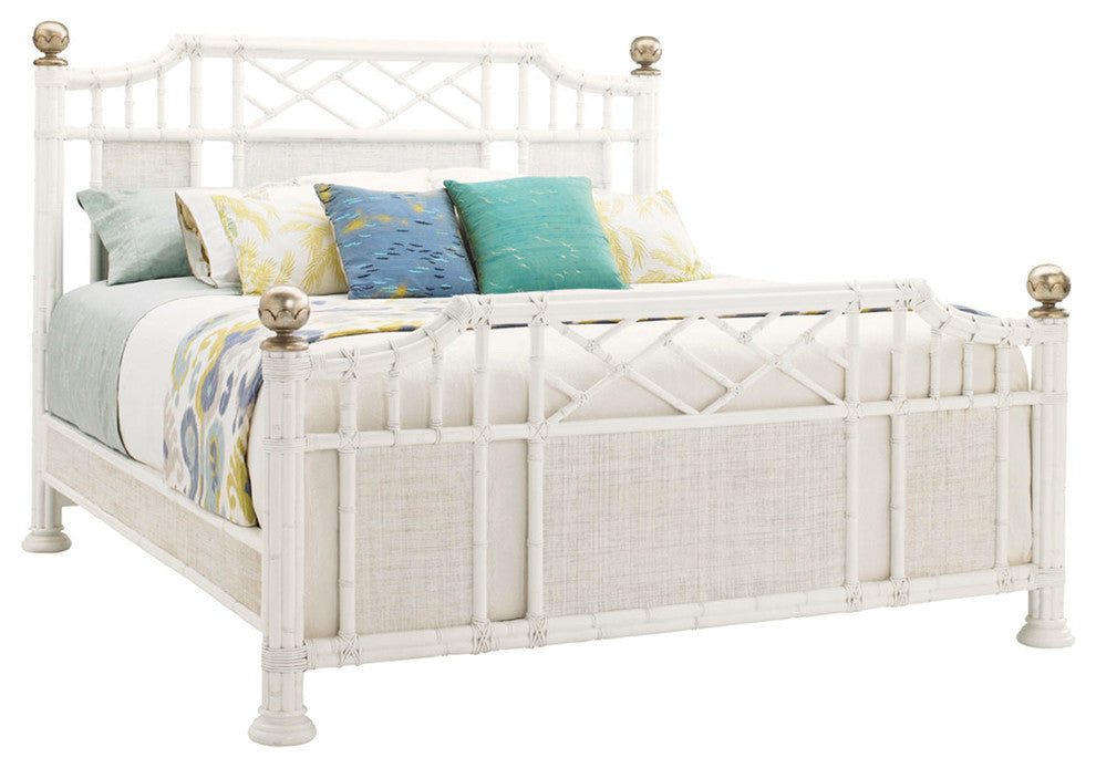 Tommy Bahama Ivory Key Prichards Queen Panel Bed