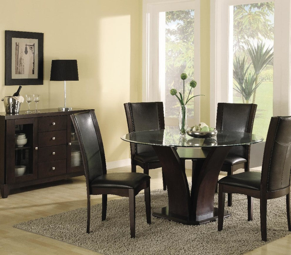 Homelegance Daisy 5-Piece Round Dining Room Set, Espresso