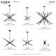 Soho 8 Light Scandinavian Gray Linear Chandelier