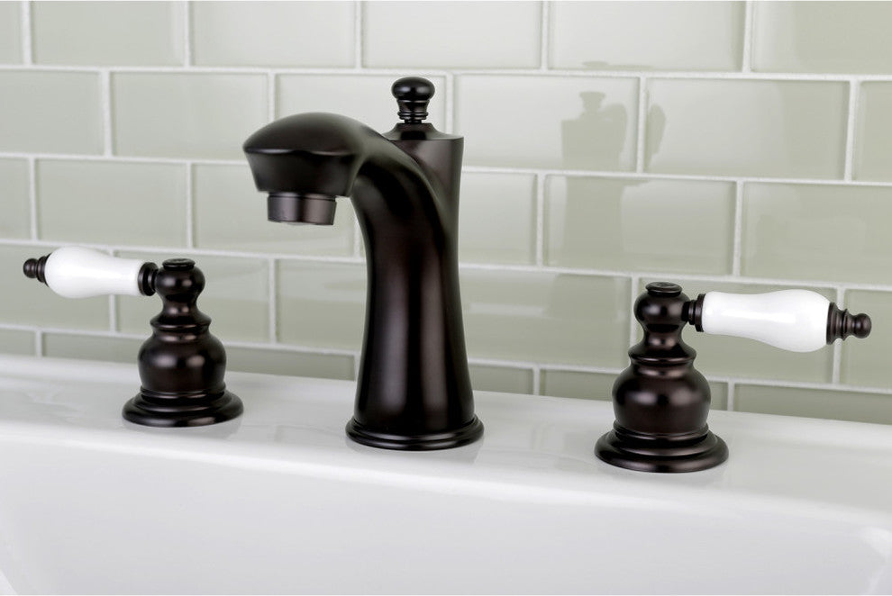 Kingston Brass Widespread Bathroom Faucet With Retail Pop-Up, Oil Rubbed Bronze