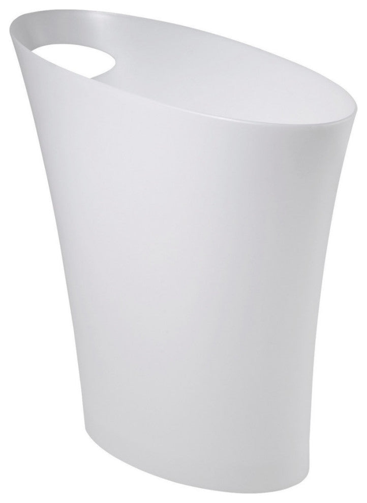 Umbra 082610-661 Skinny Waste Can 2 Gal. Metallic White