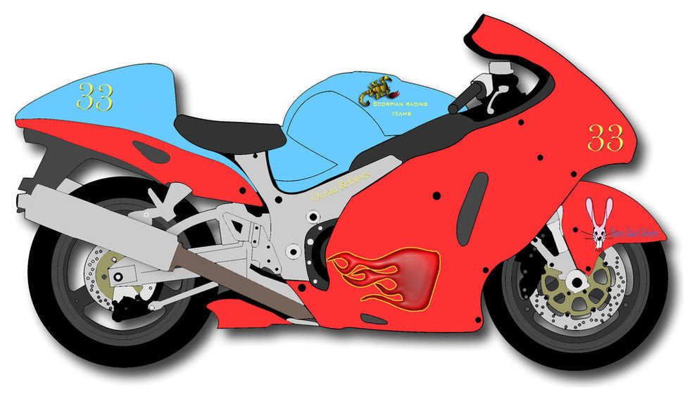 Bullet Bike Red Wooden Drawer Pull
