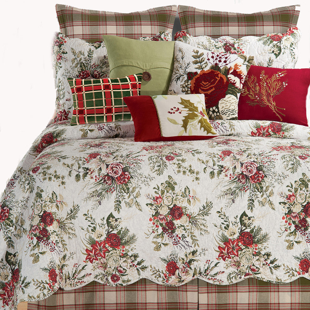 Jardin Rouge Twin 3 Piece Quilt Set by April Cornell