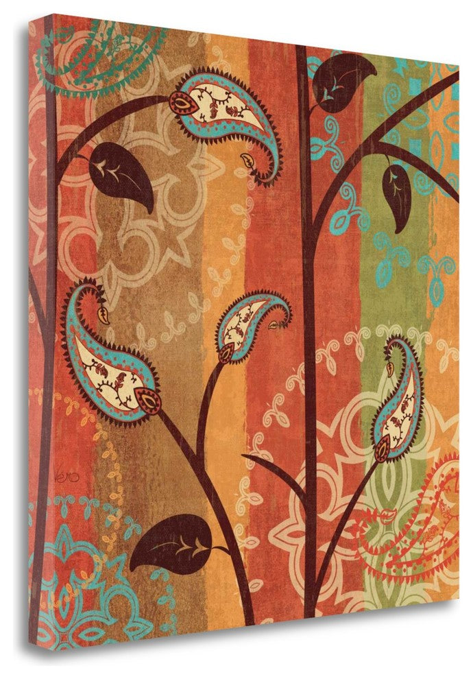 "Paisley Garden II" By Veronique Charron, Giclee Print on Gallery Wrap Canvas