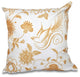 Traditional Bird Floral, Floral Print Pillow, Gold, 20"x20"