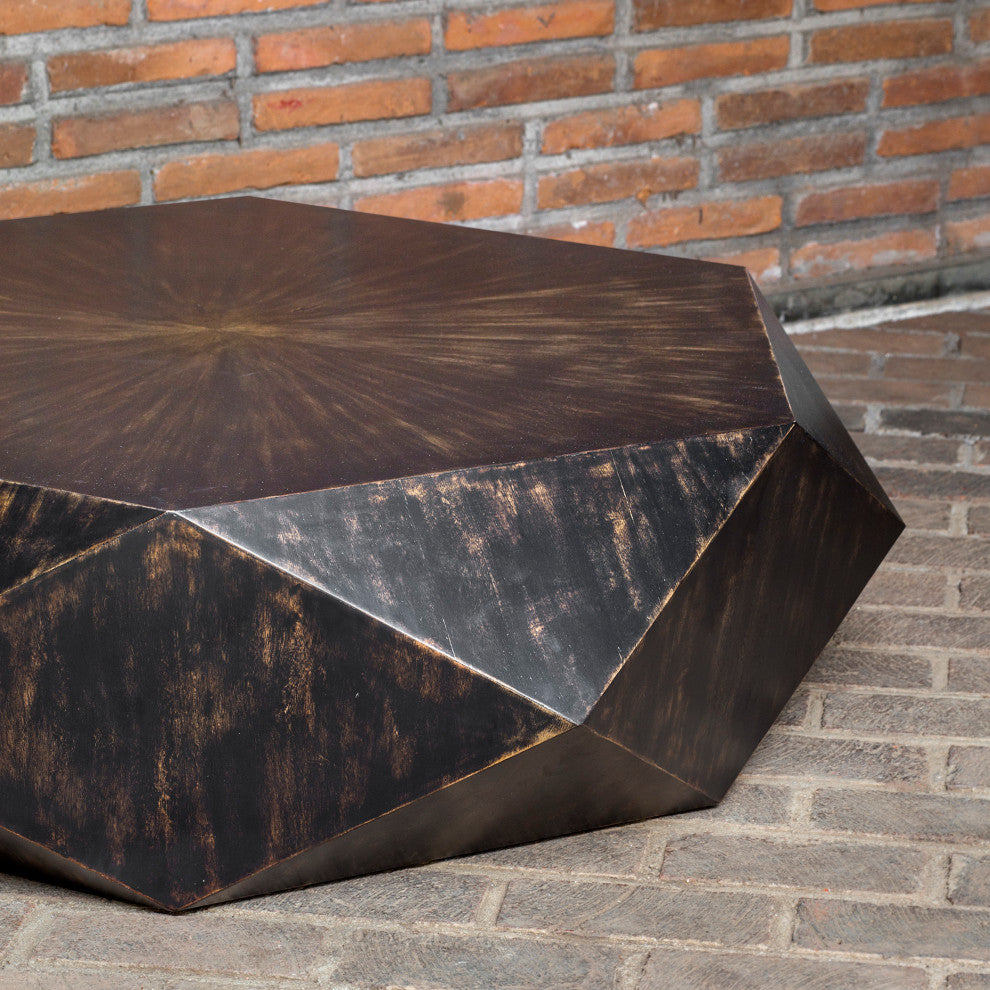 Uttermost Volker 49 x 14" Coffee Table, Worn Black