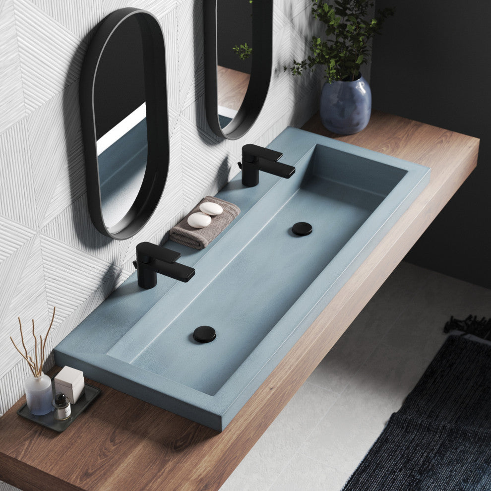 Trough 4819 Bathroom Sink, Ocean, Single Faucet Cutout