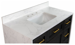 Palisade 42" Bathroom Vanity, Dark Oak, Engineered Marble