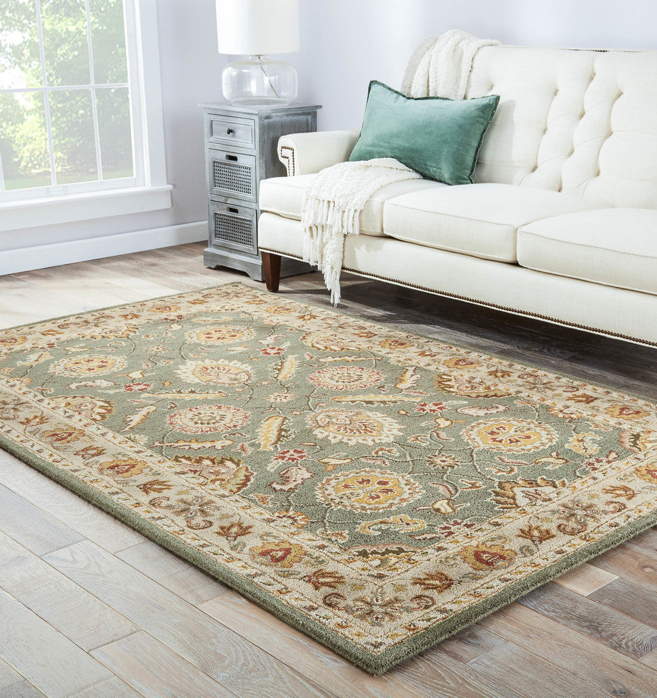 Jaipur Living Callisto Handmade Floral Green/Beige Area Rug, 8'x10'