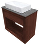 Rennes 36" Reclaimed Wood Vanity, Walnut With Slate Countertop/Vessel Sink
