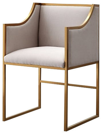 Atara Cream Velvet Gold Chair