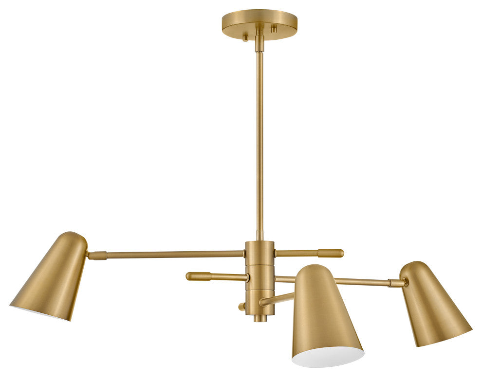 Lark Birdie 30" Convertible Mobile Chandelier, Lacquered Brass