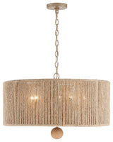 Jessa Five Light Pendant in Burnished Silver
