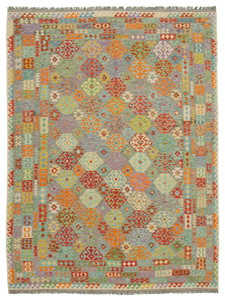 Rug N Carpet - Hand-knotted Turkish 8' 4'' x 11' 5'' Unique Wool Kilim Rug