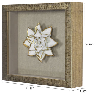 Gold Ceramic Flower Shadow Box Wall DÃ©cor (MS39291CP)