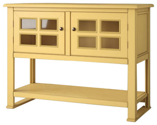 Eagle's Console/Sofa Table With Glass Doors, Cupola Yellow