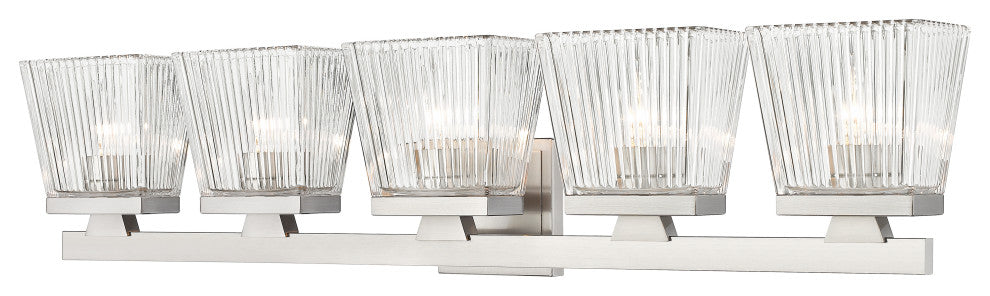 Zlite 1936-5V-BN 5-Light Vanity, Clear