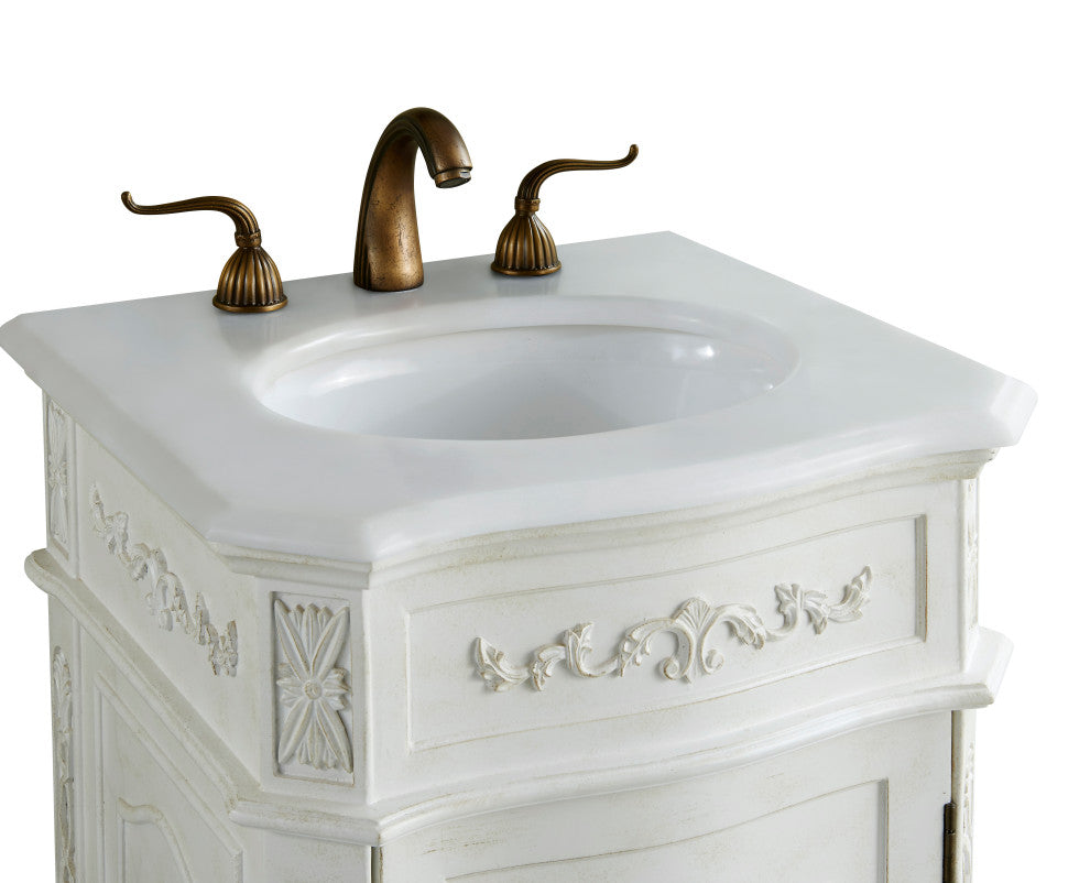 Bathroom Vanity, Antique White, 21", Single Sink