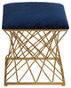 Cortesi Home Lillia Square Ottoman, Navy