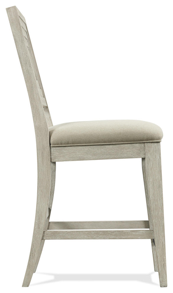 Riverside Furniture Cascade Upholstered Wood Back Counter Stool, Set of 2