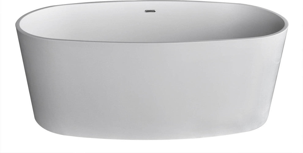 Bolanzo 32 x 62 Artificial Stone Freestanding Soaker Bathtub with Center Drain