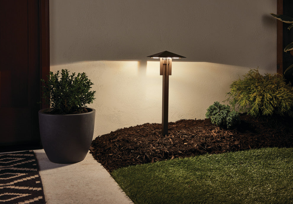 Textured Architectural Bronze 2700K LED Pyramid Path