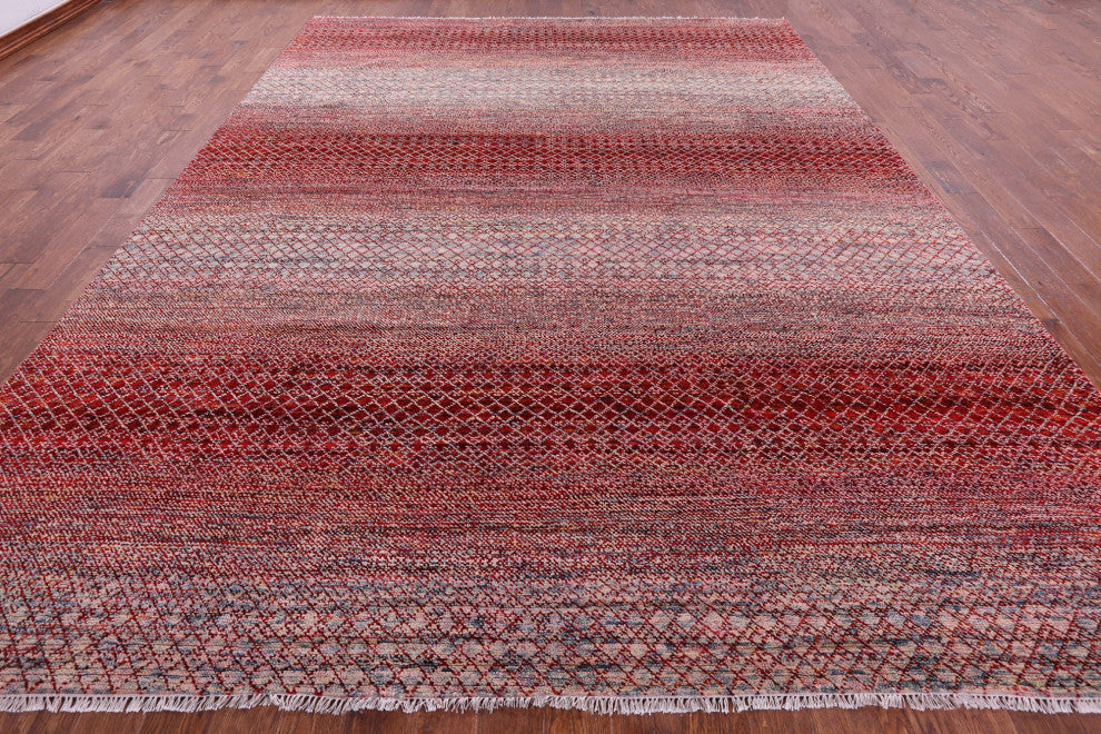 10' 2" X 13' 7" Wool & Silk Savannah Grass Handmade Rug - Q15428
