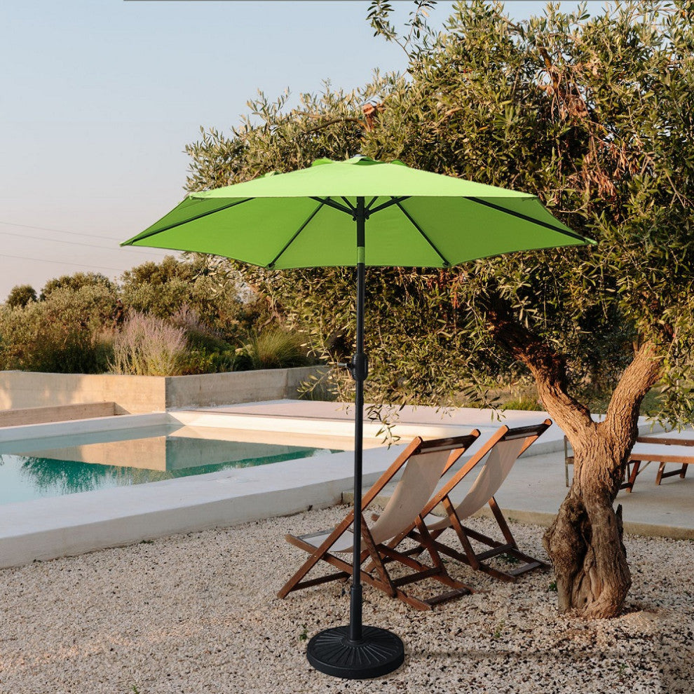 Davee 7.5' Market Umbrella With Stand/Base, Lime Green